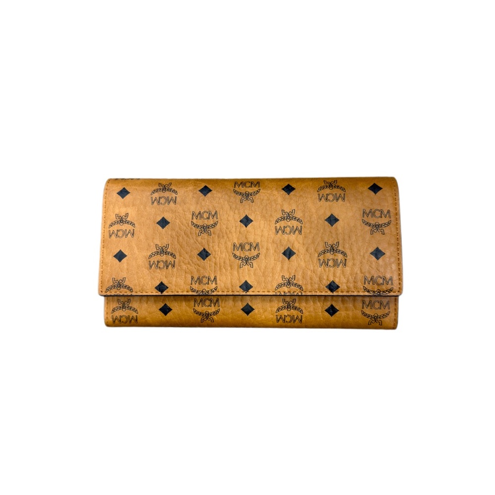 MCM Klara Visetos Medium Bag with Matching Wallet Cognac - Picture 6 of 9